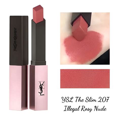 ysl the slim glow matte 207|YSL Illegal Rosy Nude (207) Slim Glow Matte Rouge Pur.